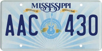 MS license plate AAC430