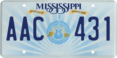 MS license plate AAC431