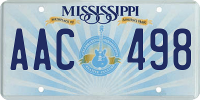 MS license plate AAC498