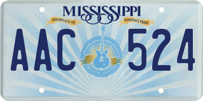 MS license plate AAC524