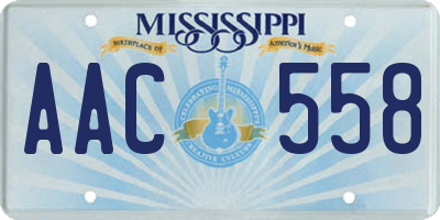 MS license plate AAC558