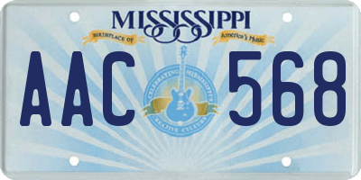 MS license plate AAC568