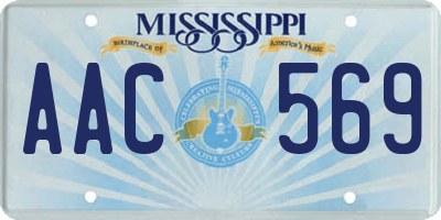 MS license plate AAC569