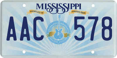 MS license plate AAC578