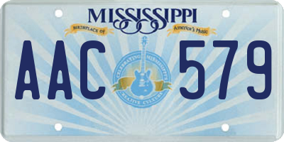 MS license plate AAC579