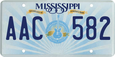 MS license plate AAC582