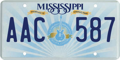 MS license plate AAC587