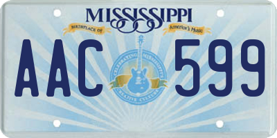 MS license plate AAC599