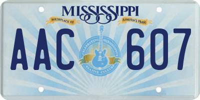 MS license plate AAC607