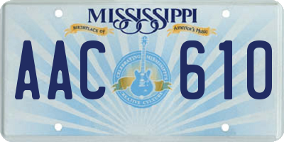 MS license plate AAC610