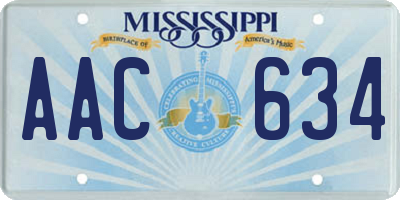 MS license plate AAC634