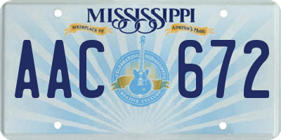 MS license plate AAC672