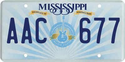 MS license plate AAC677
