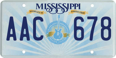 MS license plate AAC678