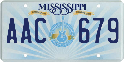 MS license plate AAC679
