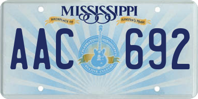MS license plate AAC692