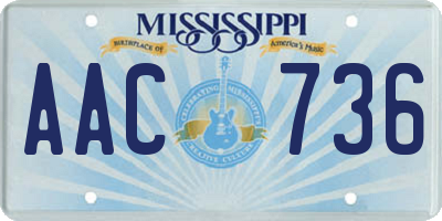 MS license plate AAC736