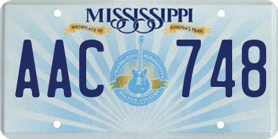 MS license plate AAC748