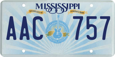 MS license plate AAC757
