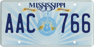 MS license plate AAC766