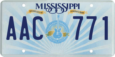 MS license plate AAC771