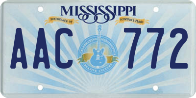 MS license plate AAC772
