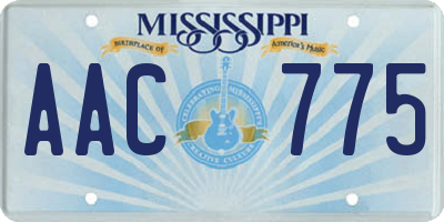 MS license plate AAC775