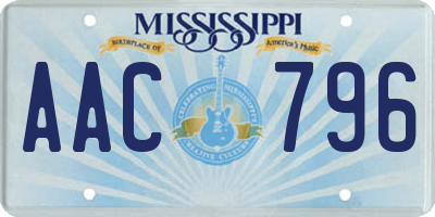 MS license plate AAC796