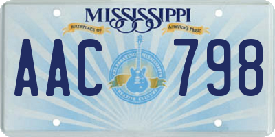 MS license plate AAC798