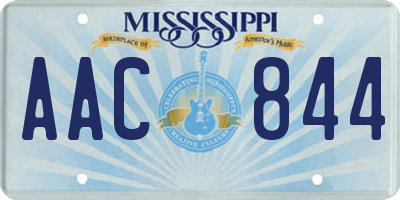 MS license plate AAC844