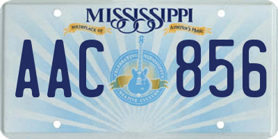 MS license plate AAC856