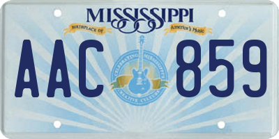 MS license plate AAC859