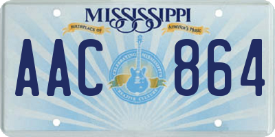 MS license plate AAC864