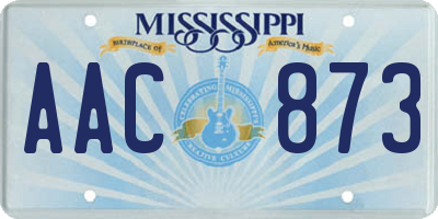 MS license plate AAC873