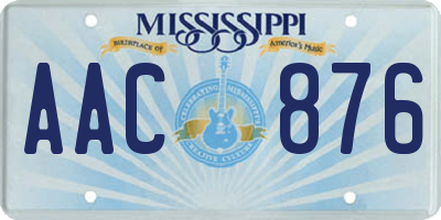 MS license plate AAC876