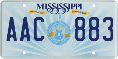 MS license plate AAC883