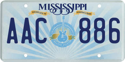 MS license plate AAC886