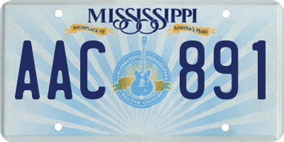 MS license plate AAC891