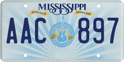 MS license plate AAC897