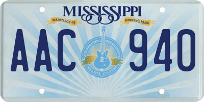 MS license plate AAC940