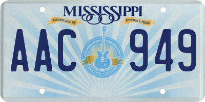 MS license plate AAC949