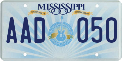 MS license plate AAD050