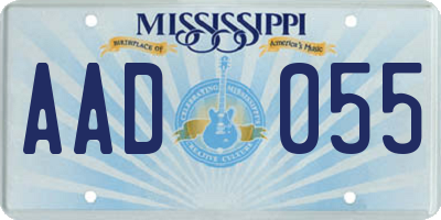 MS license plate AAD055