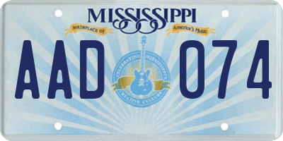 MS license plate AAD074