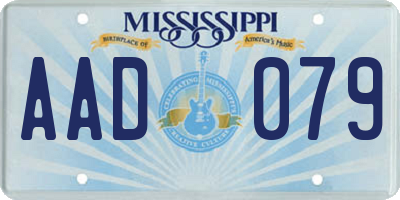 MS license plate AAD079