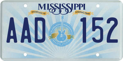 MS license plate AAD152