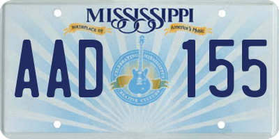 MS license plate AAD155
