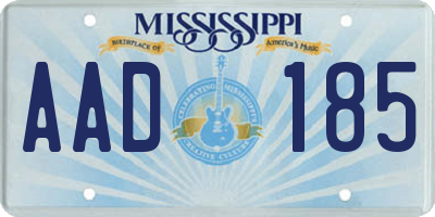 MS license plate AAD185