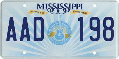 MS license plate AAD198