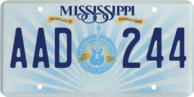 MS license plate AAD244